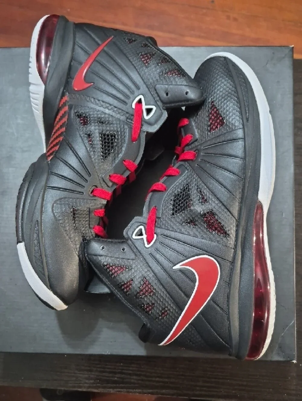 Nike LeBron 8 P.S. 'Black Red White' (2011) Mens 11.5 EUC